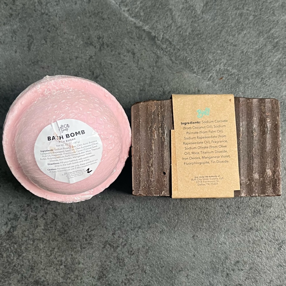 Buff City Soap Pink Sugar Bar Soap and Bath Bomb - Picture 2 of 3